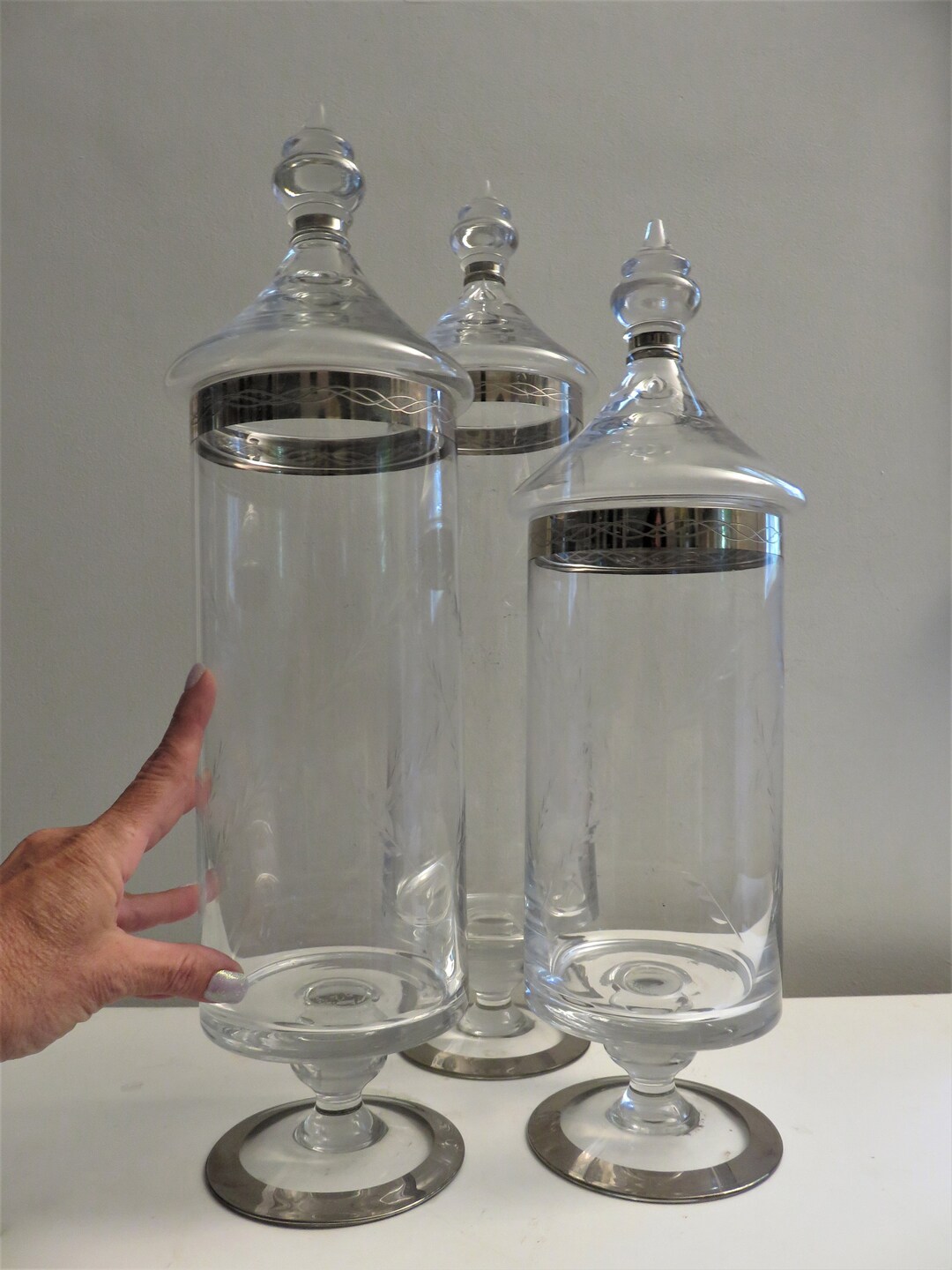 RARE 3 Antique Apothecary Jar Canister Candy Drug Store Etsy