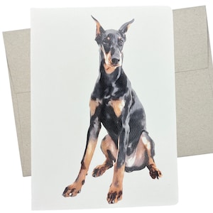 Doberman Pinscher Card (7X5 Inches and Blank Inside) Doberman Birthday Card - 321