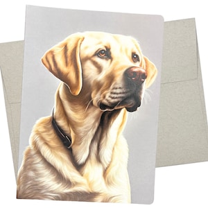 Labrador Retriever Card, Yellow Lab Birthday Card (1 Premium Card, 5X7 Inches) dog card blank for all occasions - 671