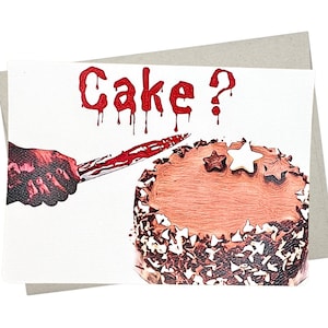 Horror Birthday Card, Funny Unique Horror Happy Birthday Card (1 Premium Quality Folded Card, Blank Iniside, 5X7 Inches) - 424