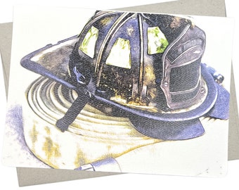 Firefighter Card for Retirement or Graduation (1 Premium Quality Folded Card, Blank Inside, 5X7 Inches) - 411