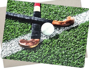 Field Hockey Card, Field Hockey Birthday Card (1 Premium Card, 5X7 Inch) for Coach Thank You, Graduation etc - 895