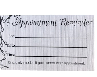 Scissors Appointment Reminder Cards (3.5&quot; X 2&quot;, 100 Pack) Stylist, Salon, Hairdresser, Groomer