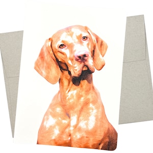 Vizsla Birthday Card (7X5 Inches and Blank Inside) Cute all occasion Vizsla card for dog lovers - 501
