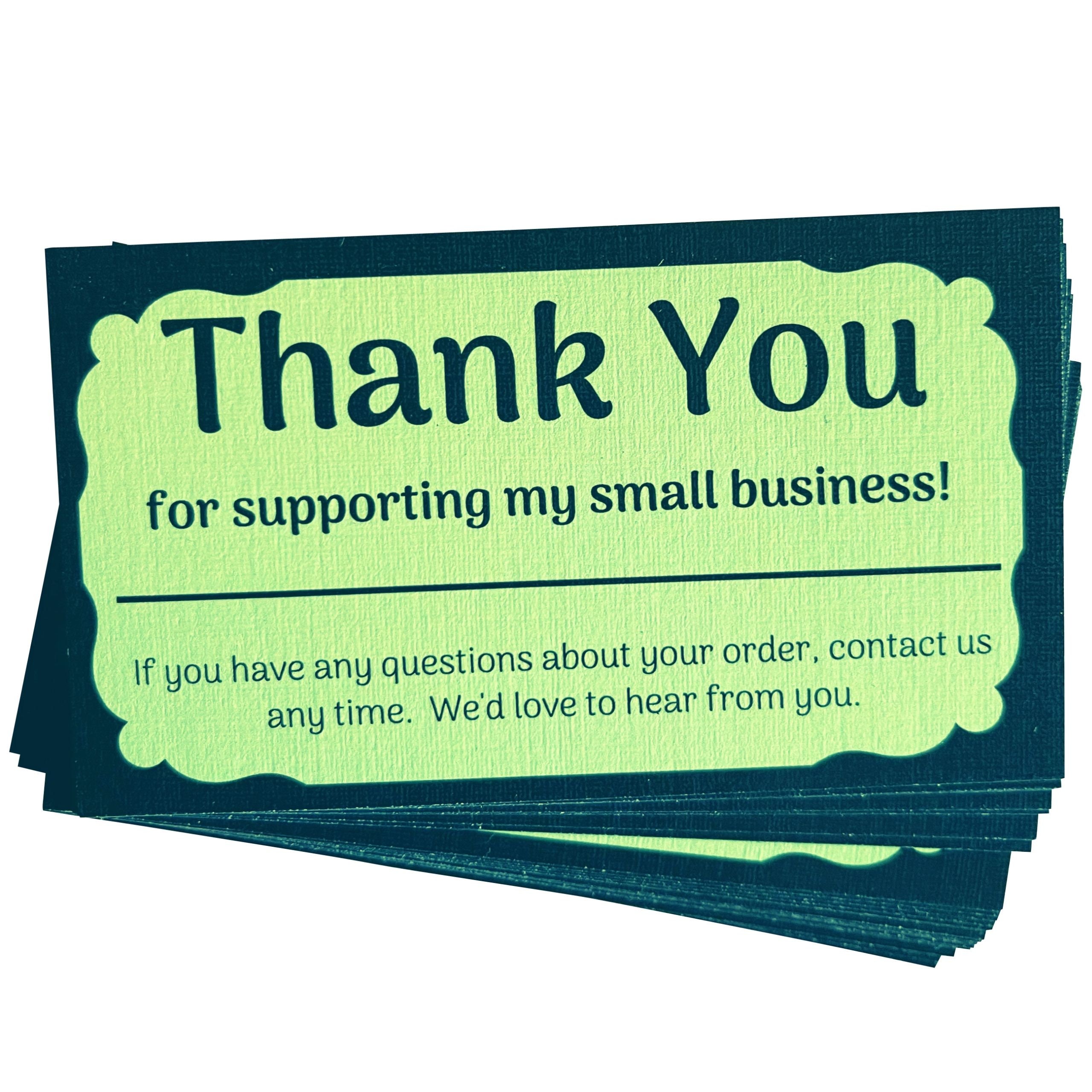 Business Thank You Cards - Small Business Essentials - Thank You For  Supporting My Small Business - Blank Note Card, Stationery Set of 50 3.5 x  2