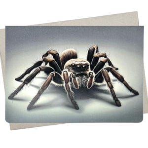 Tarantula Card, Tarantula Birthday Card (1 Card, 5X7 Inch) blank inside for all occasions like Halloween Card, Gothic thank you - 1176