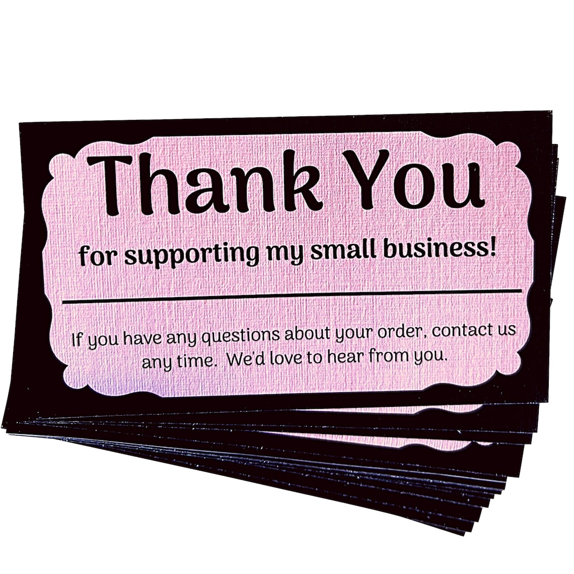 100 Pink Thank You For Supporting My Small Business Cards Etsy