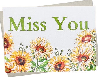 Miss You Card, We Will Miss You Card (1 Premium Quality Folded Card, Blank Inside) You Will Be Missed to Family - 413