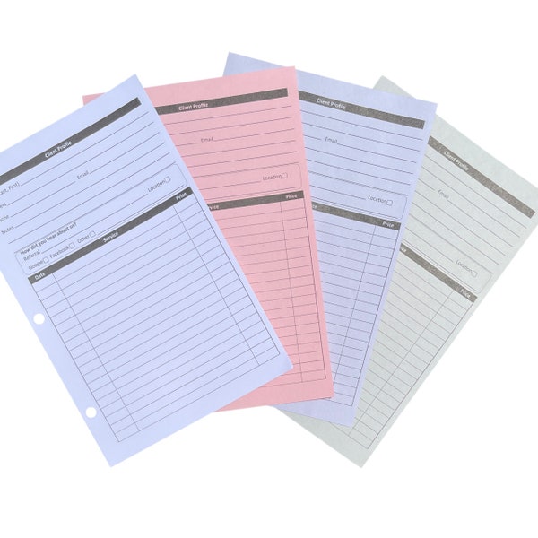 Style Binder Insert Cards (100 per Pack, 5.5" X 8.5") for Salon, Spa, Hairdresser, Nail Salons