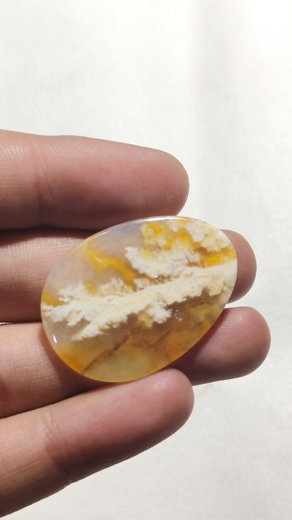 Rare Graveyard Point Plume Agate Cabochon Loos Gemstone Best For Jewellery!!