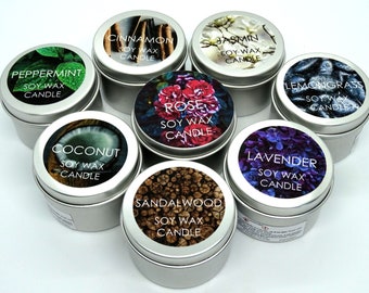 Mini Tin Candles (Event & Wedding Favors) Custom Labeling on Request