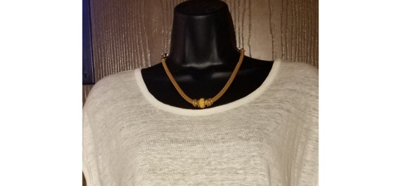 Vintage Golden Slider Necklace, Mesh Chain, Moder… - image 3