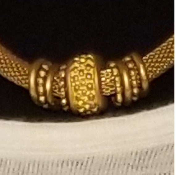 Vintage Golden Slider Necklace, Mesh Chain, Moder… - image 2