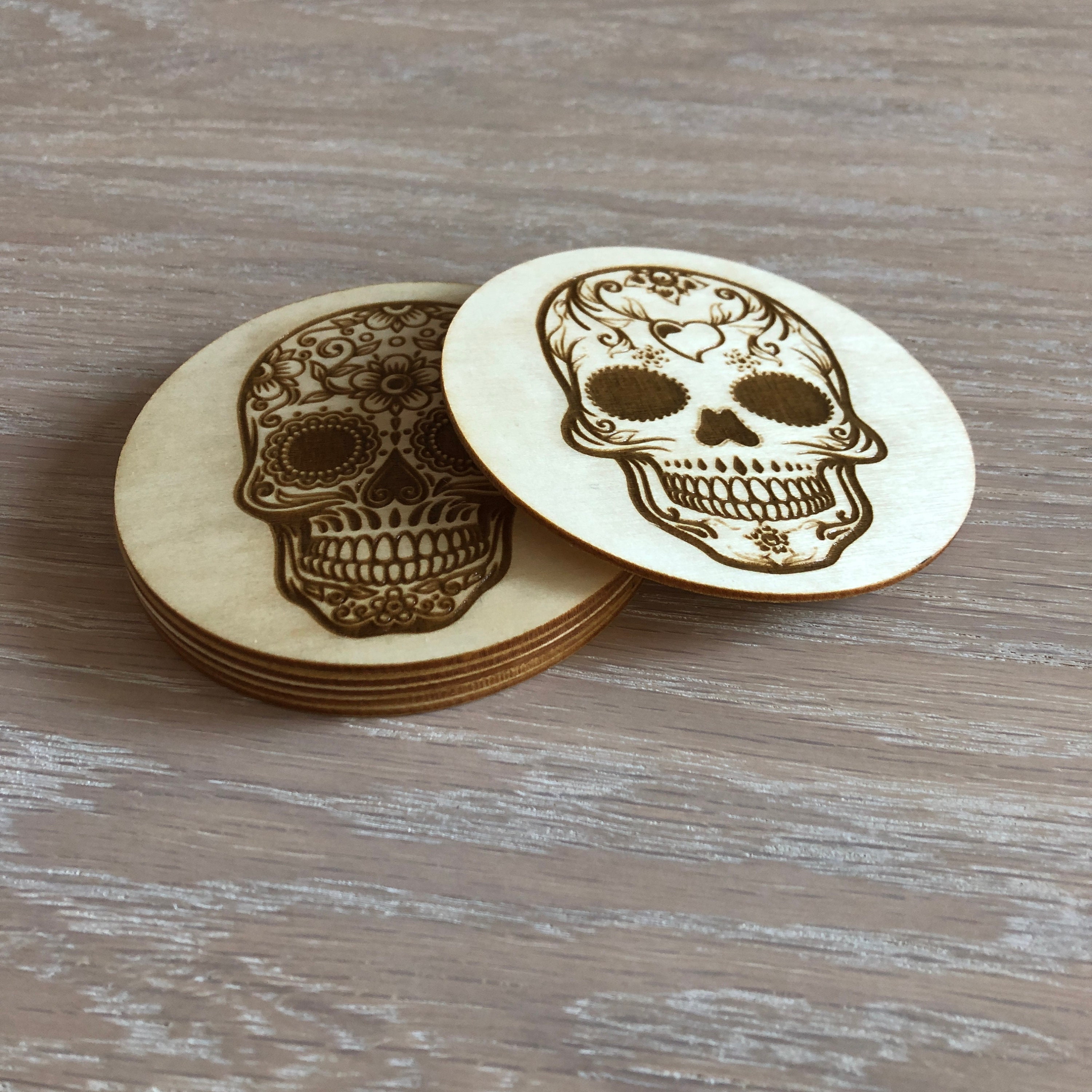 Lot de 4 Sous-Verres Skull