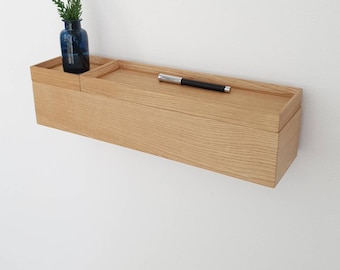 Floating console table -floating shelf - floating wall cabinet - entryway organizer