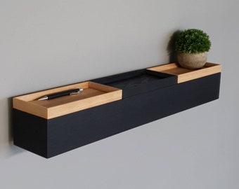 FLUR - Schmalen Flur einrichten - schmale Wandkonsole Flur schwarz 72 cm breit - Konsolentisch schwarz - Konsolentisch schmal - Flurmöbel