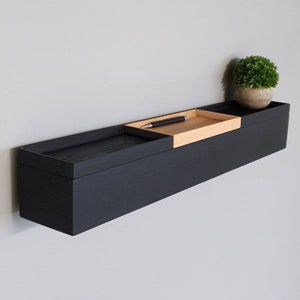 Furnishing a narrow hallway - modern hallway - narrow wall console hallway 72 cm wide - floating wall console - console table black - hallway furniture