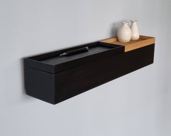 New - 60 cm narrow shelf - floating wall console - narrow console table - entryway organizer wall, hallway organizer