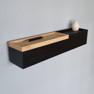 Flurschämen? - 60 cm schmales hängendes Regal zur Wandbefestigung  - schwebende Wandkonsole - schmaler Konsolentisch - handgefertigte Möbel