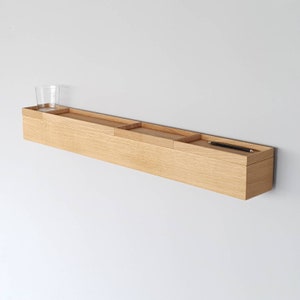 96 cm Wandkonsole Holz - Konsolentisch Eiche - Flurkonsole - Flur Organizer - Schlüsselablage Holz - entryway hallway console wall hung