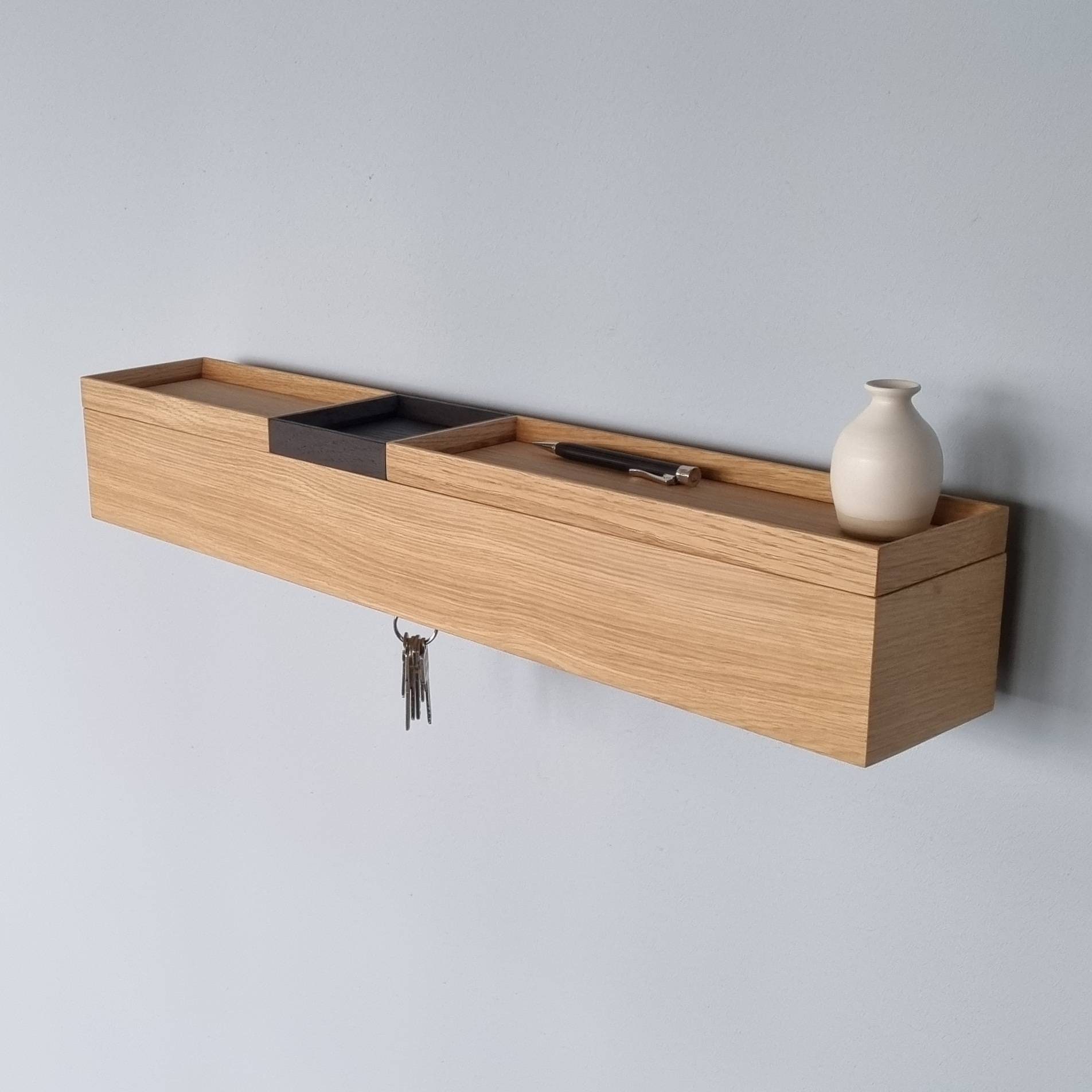 Erster Eindruck = FLUR. 72 cm schmale Wandkonsole - schwebende Wandkonsole - Konsolentisch schmal - entryway organizer wall