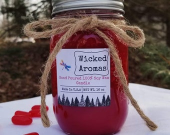 Cinnamon Candies Scented Soy Wax Candle - 16 oz Mason Jar