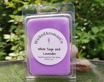 White Sage & Lavender Soy Wax Melts: Handmade, Phthalate Free, 3 oz