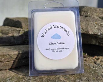 Clean Cotton Soy Wax melts, Handmade, Phthalate Free Wax Cubes