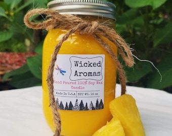 Jamaica me crazy soy wax candle, Handmade, 16 oz. Mason jar candle, Summer fragrance
