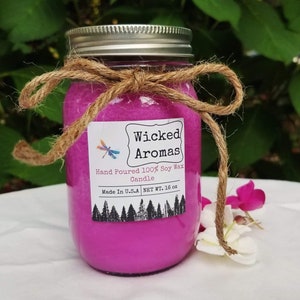 Sea Salt & Orchid Candle: Hand Poured Soy Wax, 16 oz Mason Jar