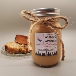 Banana Nut Bread Scented Soy Candle - 16 oz Mason Jar