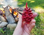 Scented pinecone fire starters, 10 wax pinecones, Holiday decor, All natural fire starter, Pinecone gift