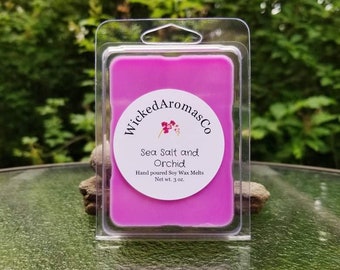 Soy Wax Melts, Sea Salt and Orchid Scented, Phthalate Free Wax Cubes