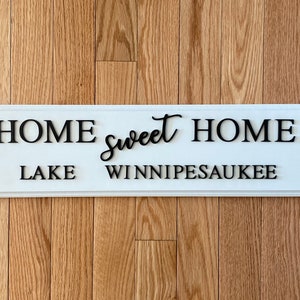 Home Sweet Home - black & white wooden sign