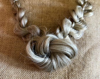 Trenza bohemia despeinada con moño (extensión capilar) • De clip • Trenza princesa • Tocado de boda • Combinación de colores personalizada • Se muestra en rubio mezclado