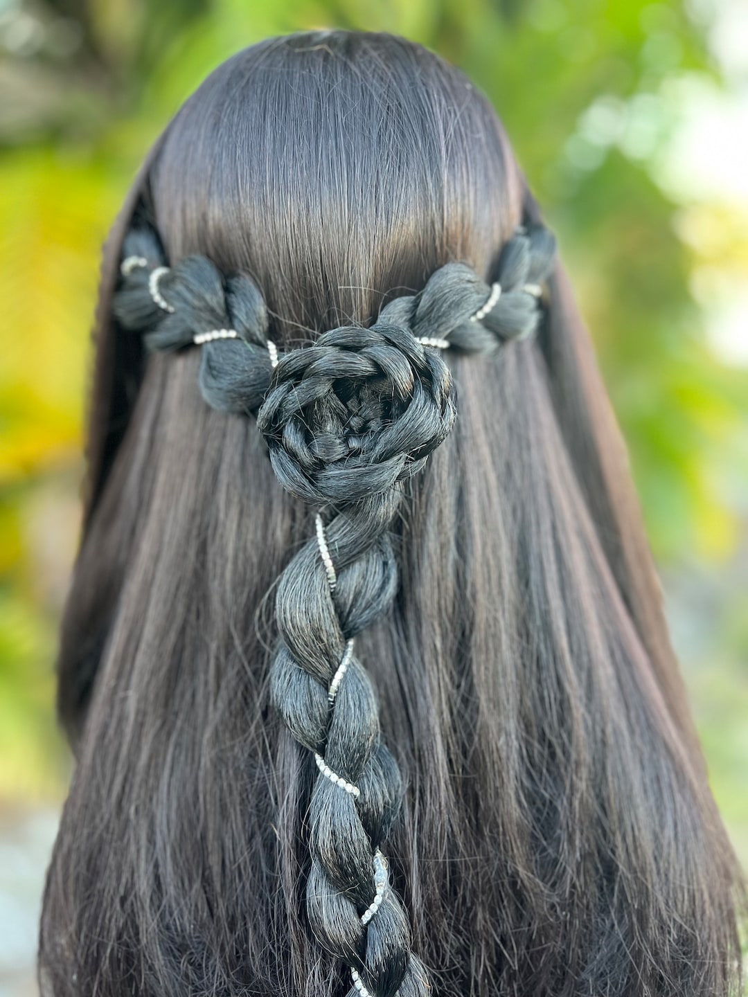 Wedding Hair Extension With Rhinestones • Clip in • Bridal Hair Braid ...