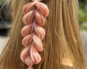 Coral wedding braid • festival braid • Clip In hair extension • Renaissance hair