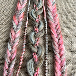 Extensiones de trenzas rubias ceniza y rosas/con clip o cola de caballo • Trenzas bohemias • Trenzas rosas • Trenzas rubias