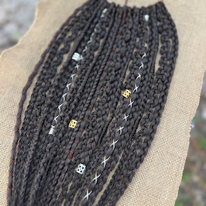 Dark Brown Synthetic Dreads and Braids • Deadlock Extensions for Boho Hair • SE dreads • Pre looped or clip in