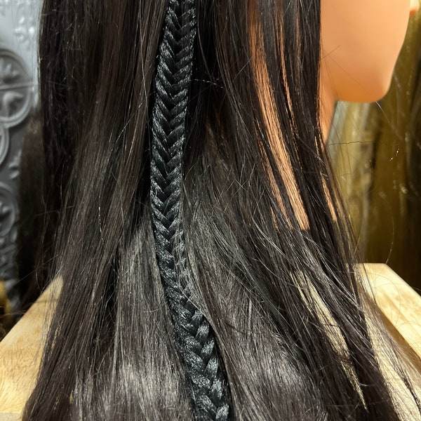 Individual Clip In Fishtail Braid • , mermaid hair extension • wedding hair • bridal hair