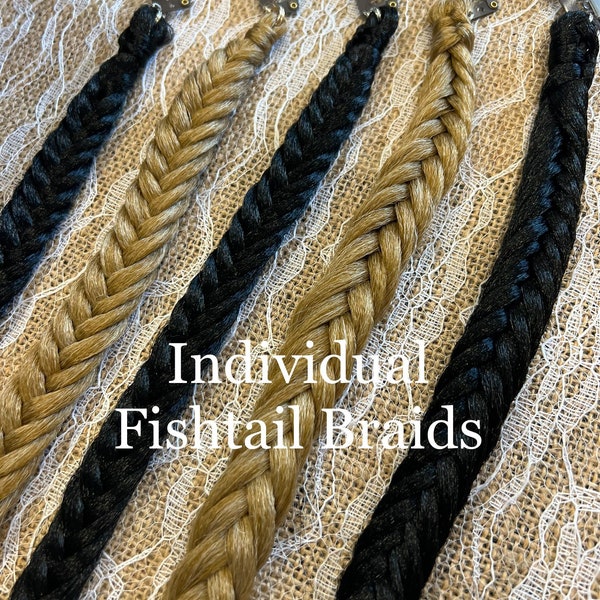 Wedding Upo Fishtail Braid • Individual Fishtail Braid • Clip in hair extension