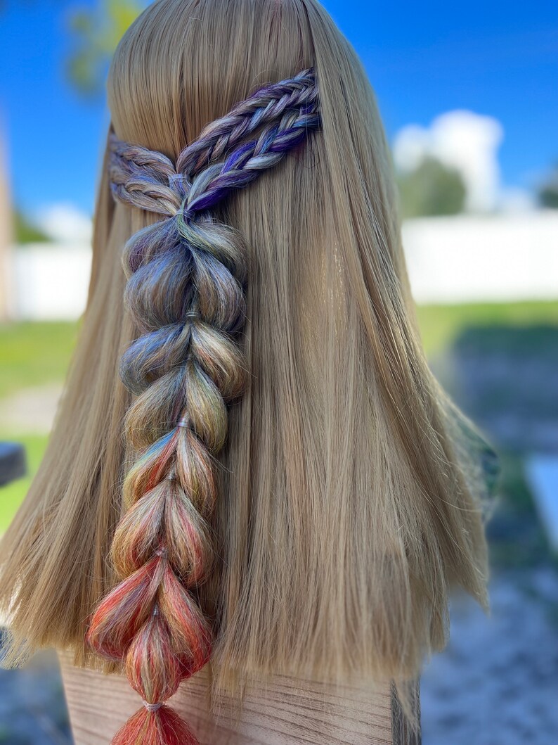 Rainbow Dragon Braid Clip in Hair Extension Etsy