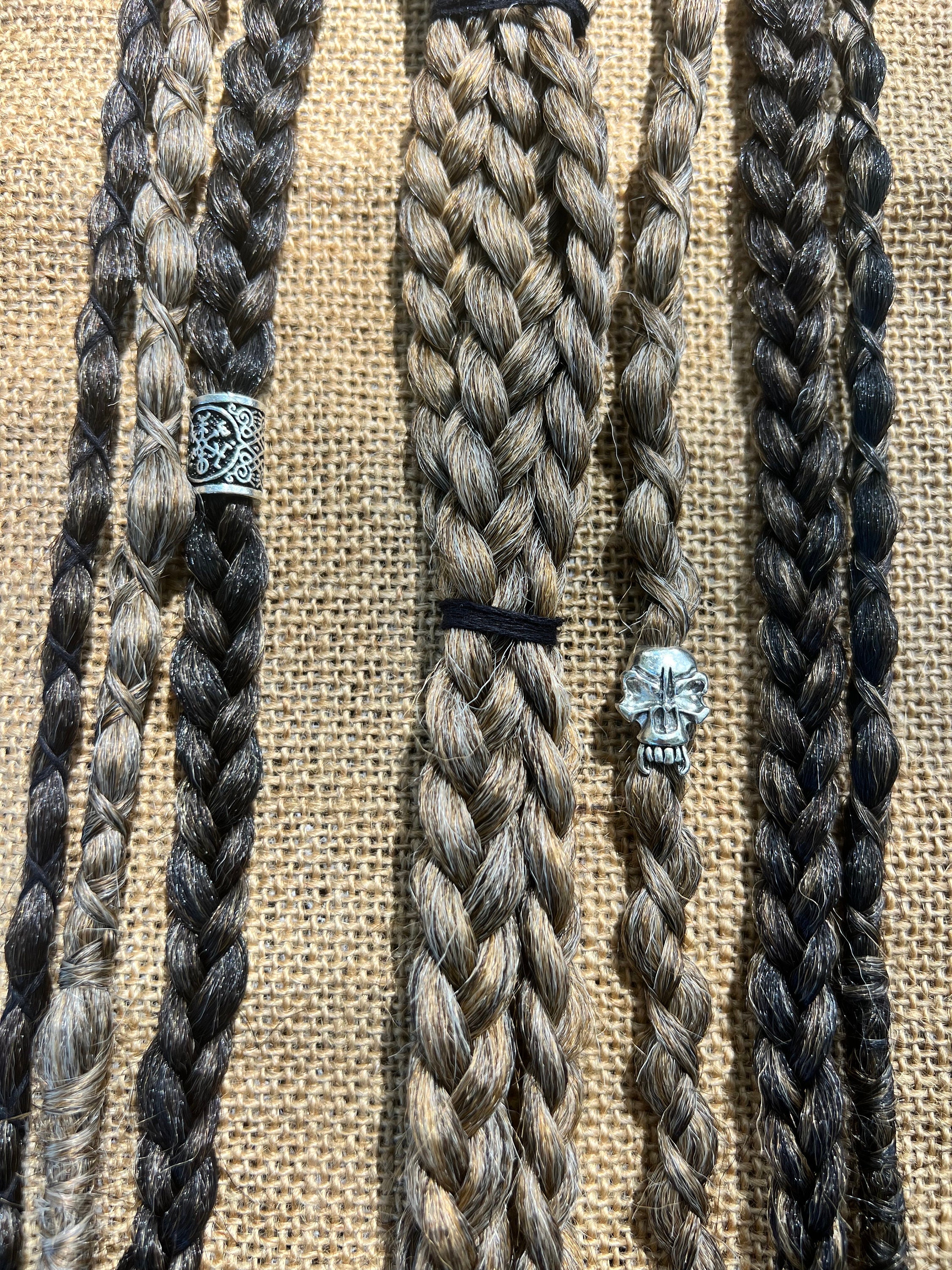 Men’s viking dreadlocks and braids • Clip in or Ponytail • Dark Blonde & Brown Hair Shown • Order in any Hair Color