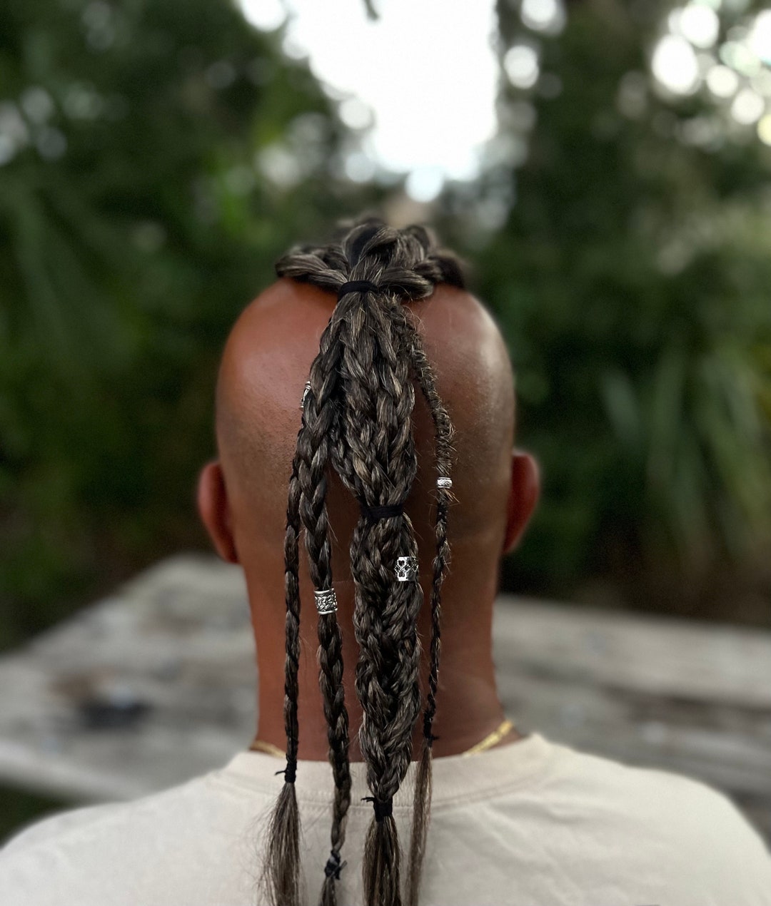 Viking Hair for Men • Dark Brown • Clip-in • Man Ponytail • Top Knot Braid  • Renaissance • Pirate • Octoberfest • Halloween Costume - Etsy, image size:1080x1270