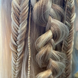Blonde And Dark Blonde Bohemian Braid Set • Clip-in or Ponytail Tie In • Comes in various hair colors