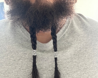 Viking Braided Beard Clip-In • Renaissance • Pirate • Octoberfest • Halloween Costume • Set of 2