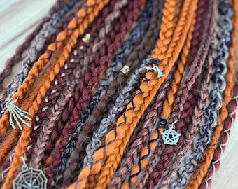 Autumn Braid Set • Burgundy Orange Brown Blonde • Synthetic Hair • smooth dreadlock extensions for Boho Hair