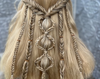 Renaissance Hair Extension • Clip In • Princess Braid • Wedding Hairpiece • Custom color matching • Shown in Dark Blonde