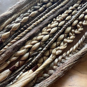 Mixed Brown Synthetic Dreads and braids, smooth dreadlock extensions for Boho Hair, SE dreads, Pre looped or clip in