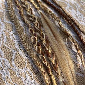 Brown and Blonde Braided Hair Extensions • Rave Braids • Festival Braids • Clip-In or Ponytail Tie In